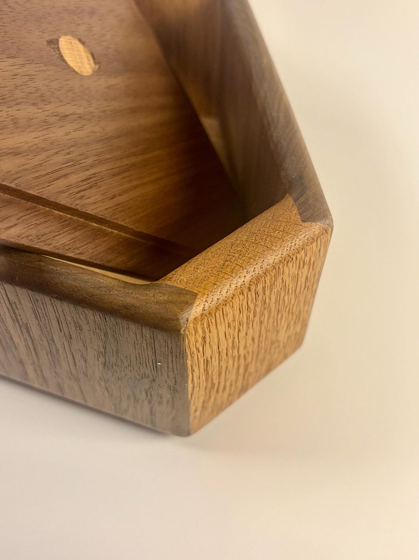 Handcrafted Walnut & Oak Keepsake Box: Countertop Memory Box
