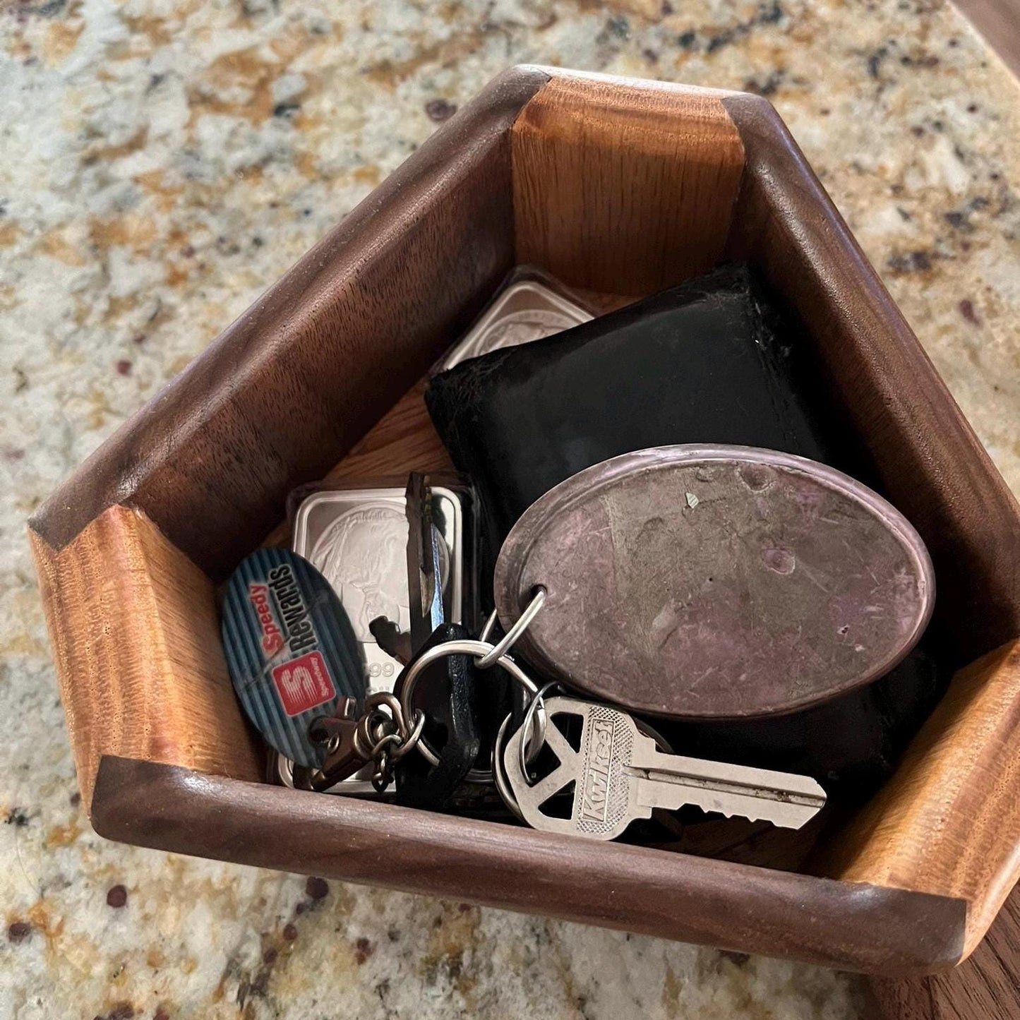 Handcrafted Walnut & Oak Keepsake Box: Countertop Memory Box