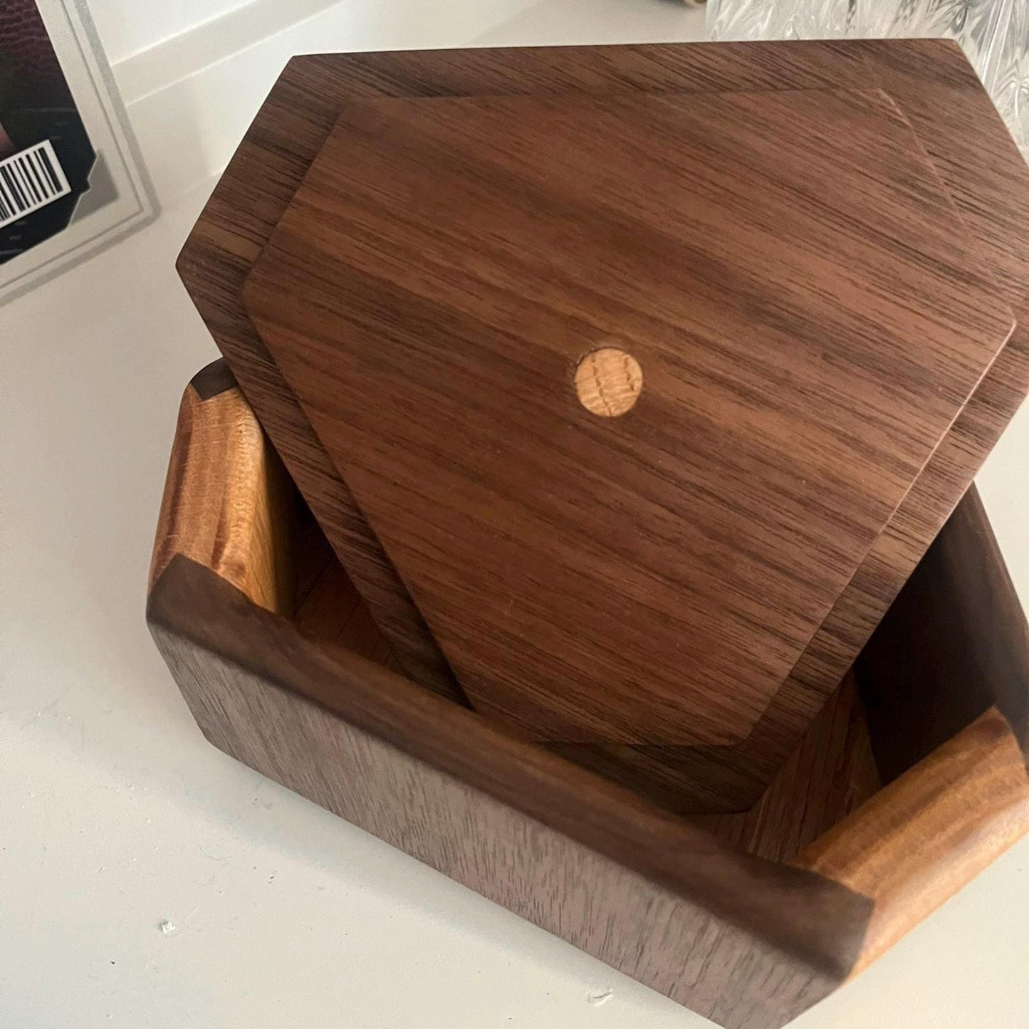 Handcrafted Walnut & Oak Keepsake Box: Countertop Memory Box