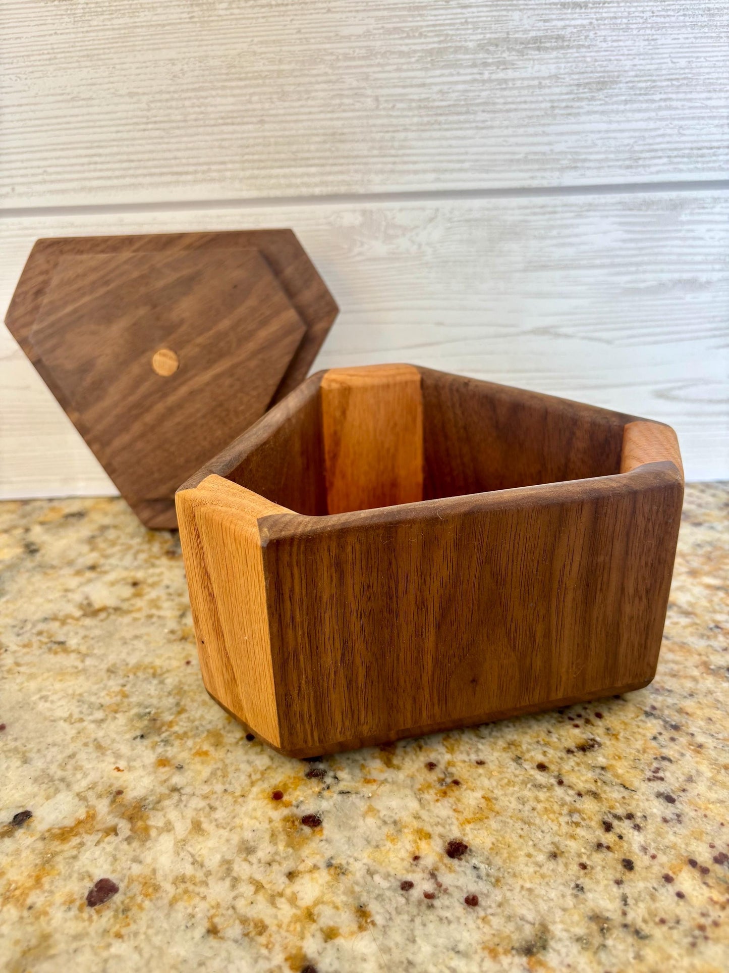 Handcrafted Walnut & Oak Keepsake Box: Countertop Memory Box