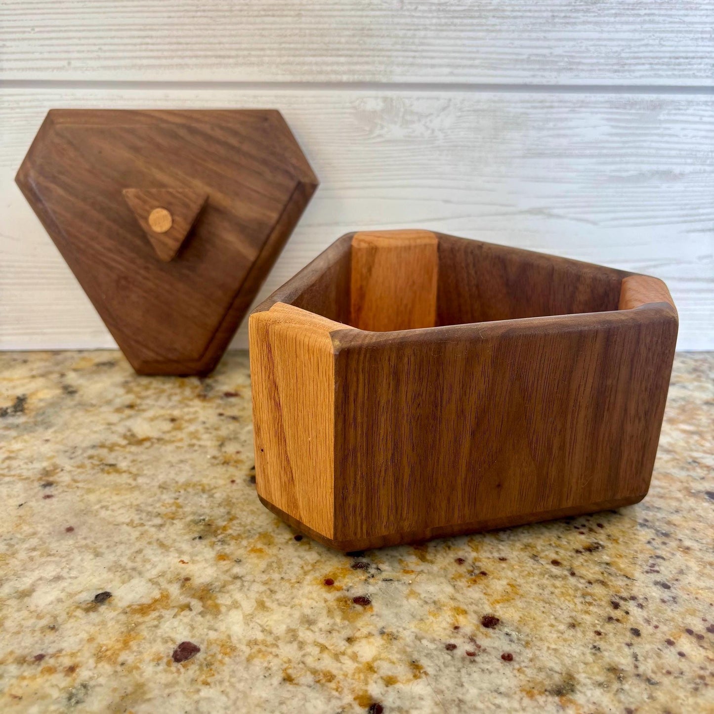 Handcrafted Walnut & Oak Keepsake Box: Countertop Memory Box